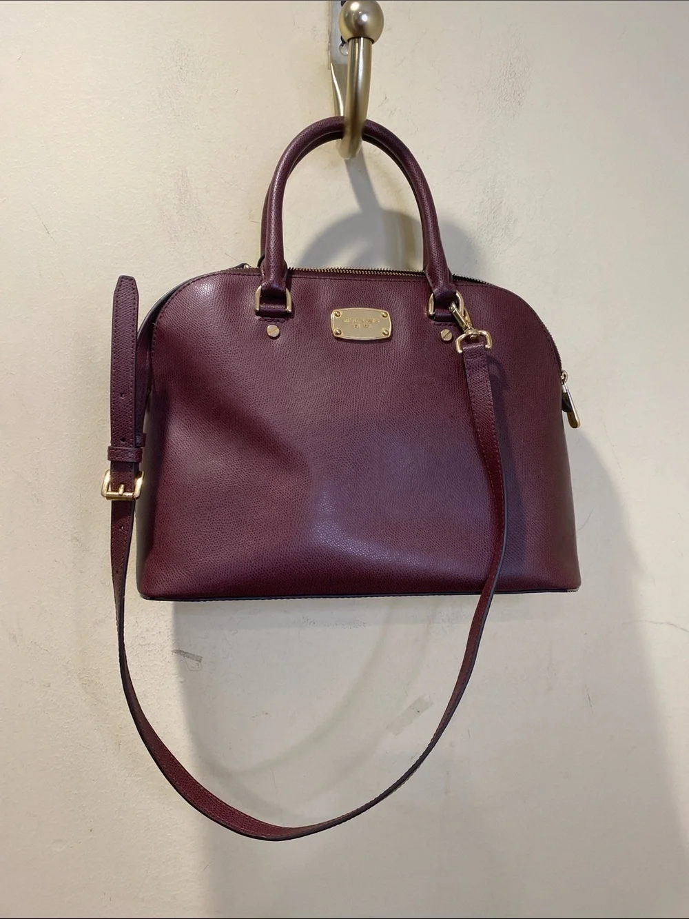 Michael Kors Cindy  Dome Satchel Bag in Plum